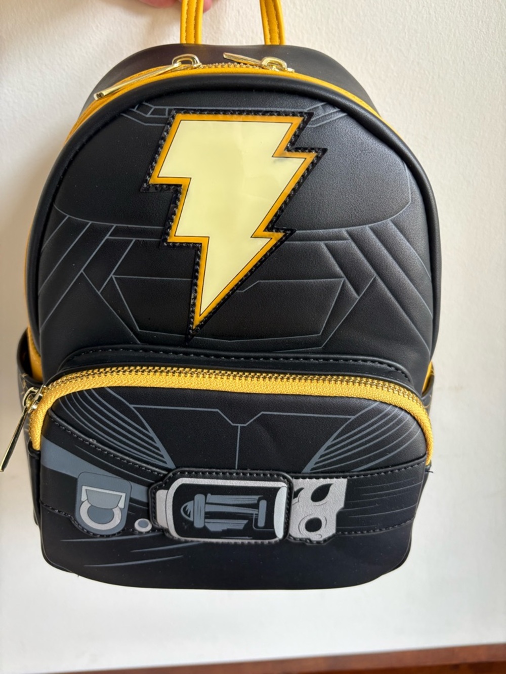 Loungefly Black and Yellow Lightning Bolt Mini Backpack
